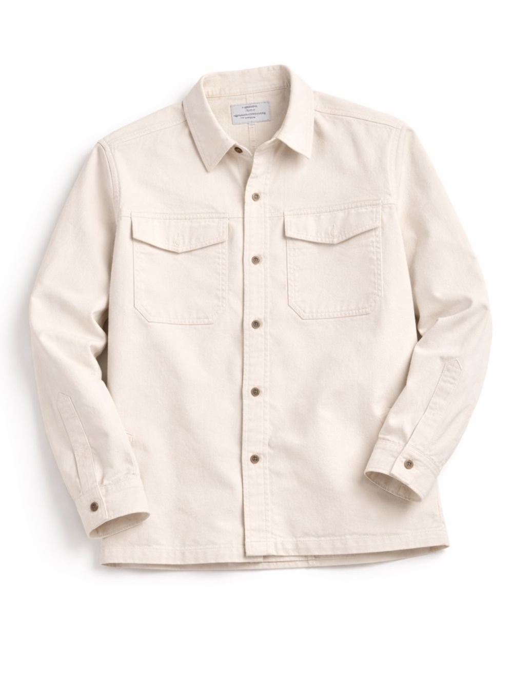 Topman Shacket Men 2XL Off White Shirt Jacket Button Up Overshirt Utility - Picture 8 of 8